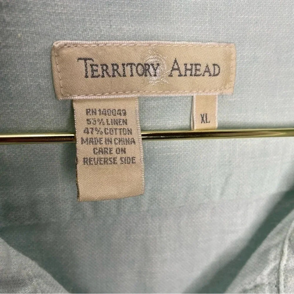 The Territory Ahead Linen Blend Button Down Shirt XL - Picture 3 of 5